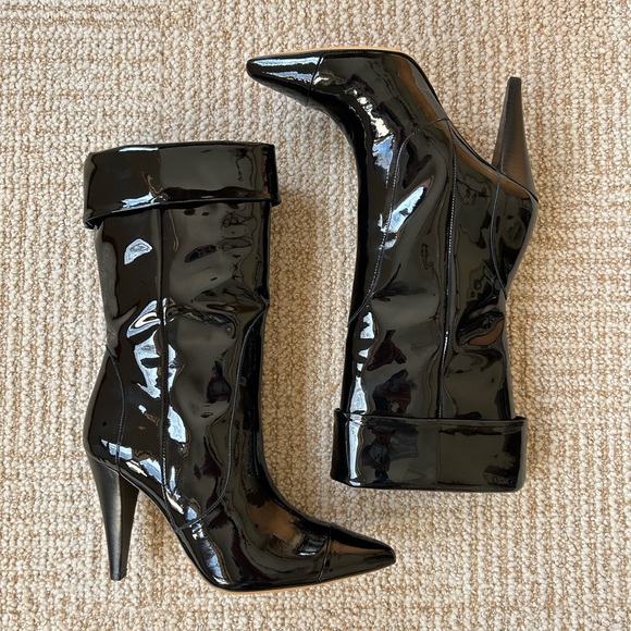 NIB IRO Paris Ully Patent-Leather High Heel Boots in Black - FR 40 / US 8.5 - Picture 11 of 16